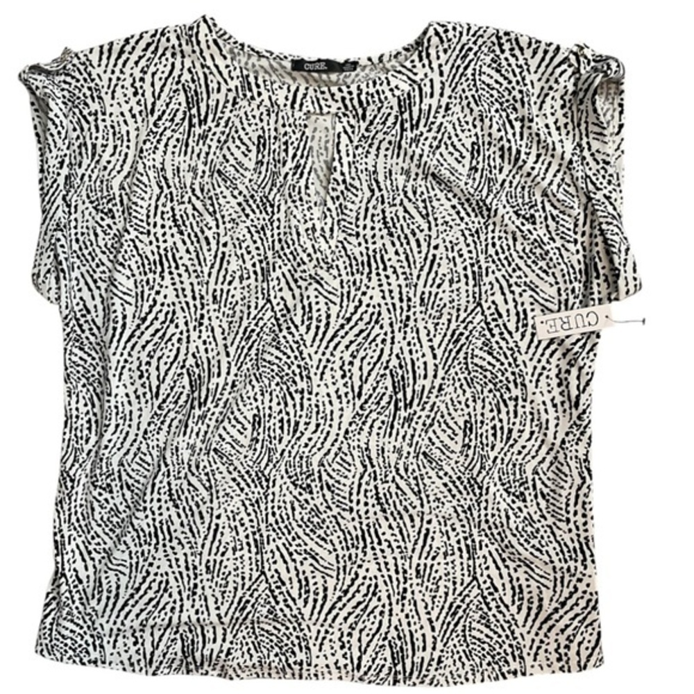 Cure Monochrome Black & White Patterned Blouse